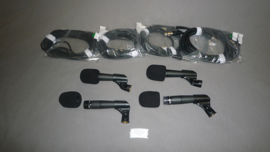 shure kit sm57 4 mic stand mounts 4 25' cord lengths foam tops e2-7.jpg